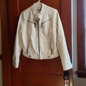 F2 White Moto Jacket